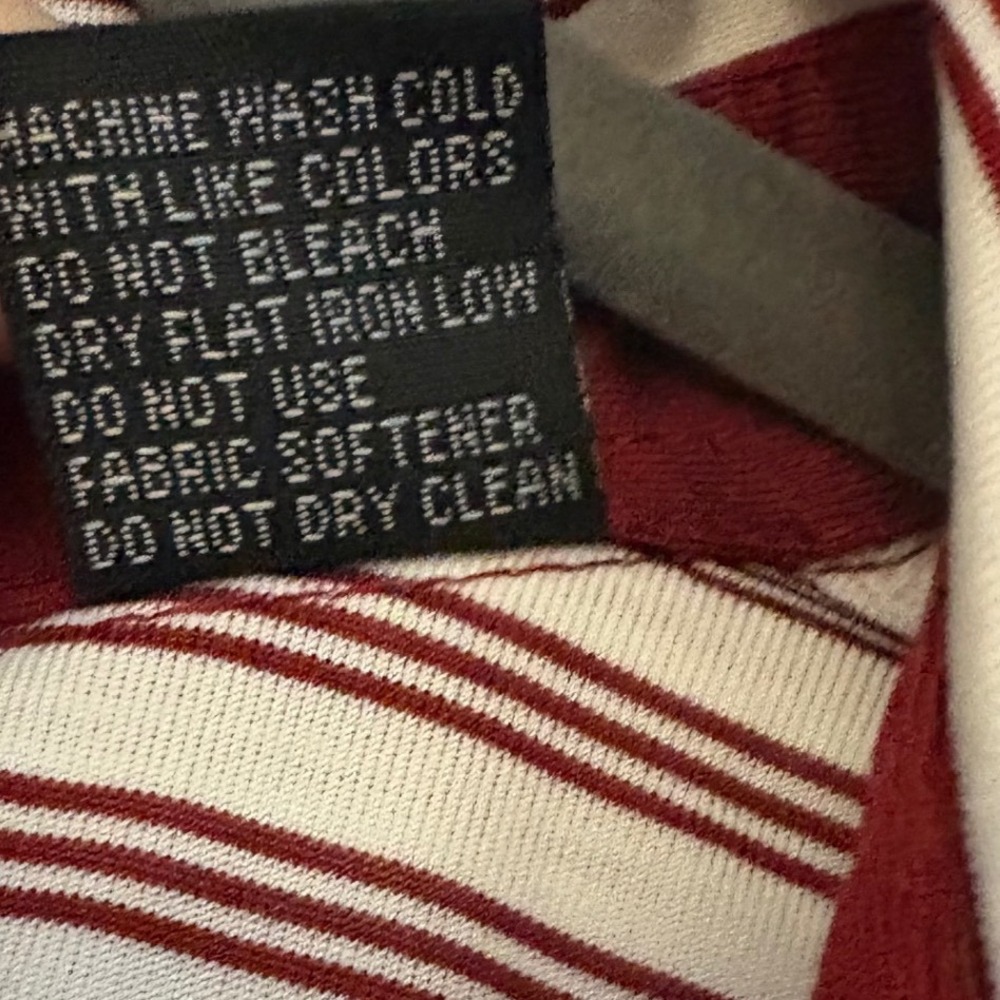 George Sherman Mens XL Polo Shirt Maroon White Striped Bulldog MSU 1580P - Picture 6 of 6